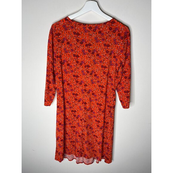 Old Navy Dress Womens Maternity Medium Floral Mini Boho Orange Pink Casual Work - Picture 8 of 12